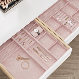 VaryPaper 15.7" x 78.7" Light Pink Crushed Velvet Flocking Contact Paper for Cabinets Dresser Soft Felt Drawer Liner Sheets Self Adhesive Fabric Velvet Wallpaper Peel and Stick for Nursery Bedroom