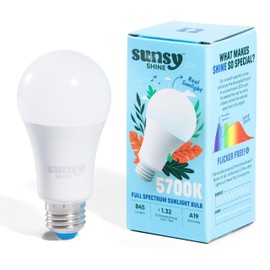 sunsy Shine - The Full-Spectrum Truly Flicker-Free Sunlight Bulb for Humans - Boosts Energy, Mood, and Circadian Rhythm for Better Health - Near Perfect CRI - US-Based Company