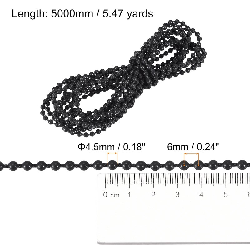 sourcing map Blinds Beaded Chain Cord, 5.47 Yards Roman Vertical
