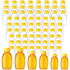 Nosiny 72 Pack 8 oz 12 oz 18 oz Honey Bottles Clear Plastic Squeeze Bottle Empty Refillable Jar Dispenser with Leak Proof Flip Caps Honey Containers for Storing and Dispensing