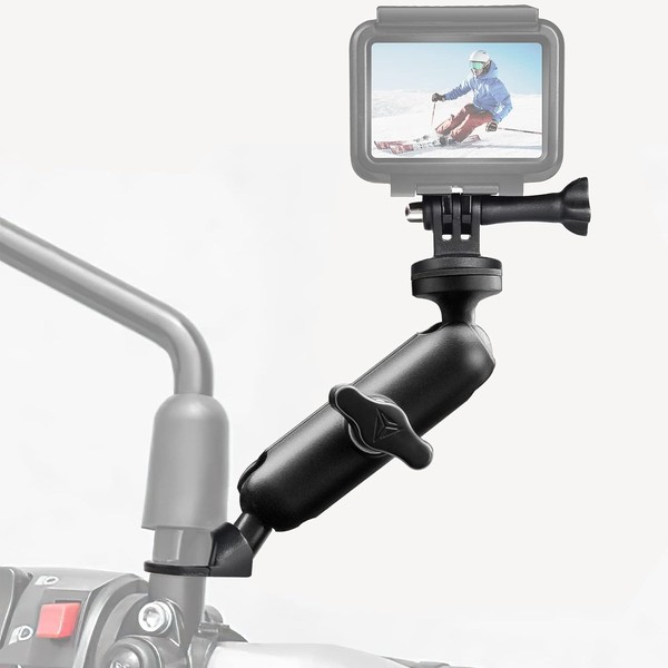 CAMOLO Motorcycle Action Camera Mount Holder, Handlebar Mount Clip for