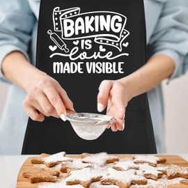 Gvlrbut Funny Baking Aprons for Women with Pockets, Cute Aprons for Cooking Kitchen, Bake Gifts for Bakers Mom Wife Birthday Thanksgiving Christmas