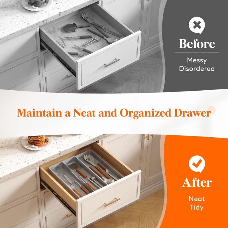 Lifewit Lifewit Utensil Drawer Organizer, Expandable Cooking Silverware Tray for