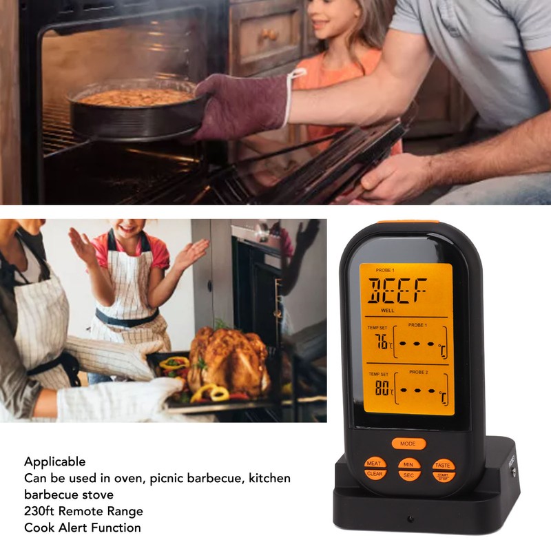 EN2010 1 Wireless Dual Probe Thermometer Kitchen Meat Thermometer Digital
