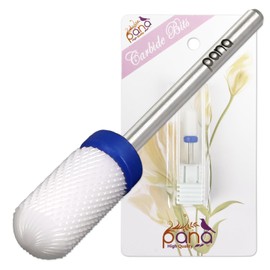 Pana Professional USA Ceramic White Round Top Large Barrel Bit Nail Drill (Grit: Medium) 3/32" Shank Size