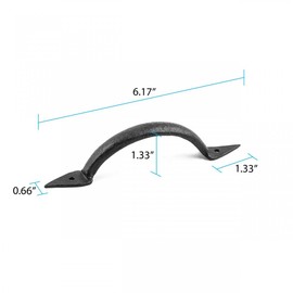 Door Pull Spear Tip Black Cast Iron 6 3/8" H X 1 1/4" W