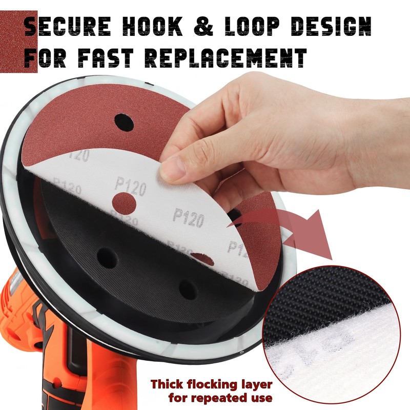9 Inch 6 Hole Sanding Disc, GOH DODD 80 Grit