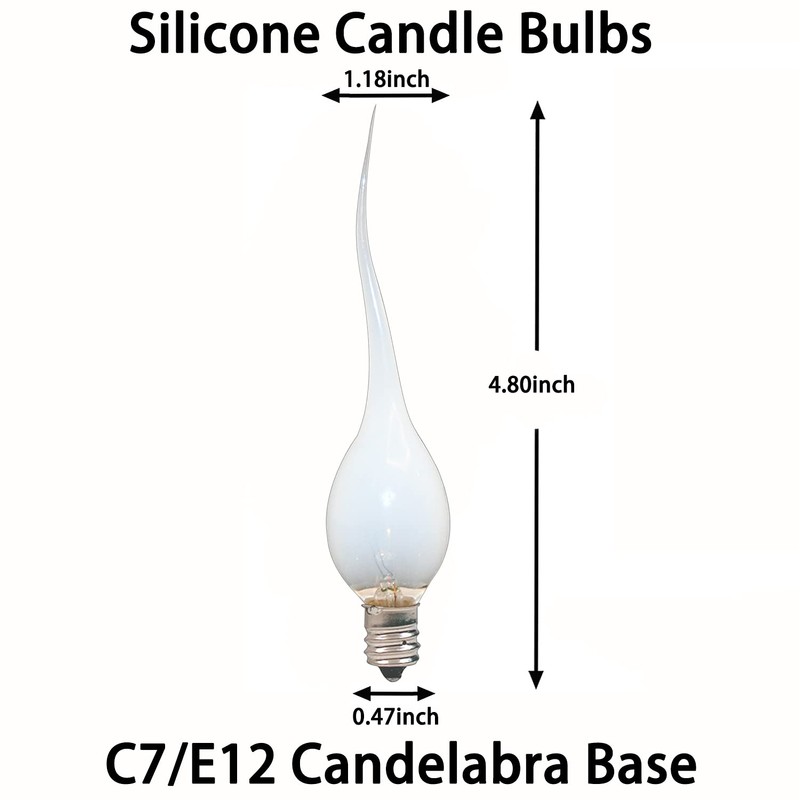 GOOTHY Silicone Dipped Candle Light Bulbs, Clear Silicone 5 Watts