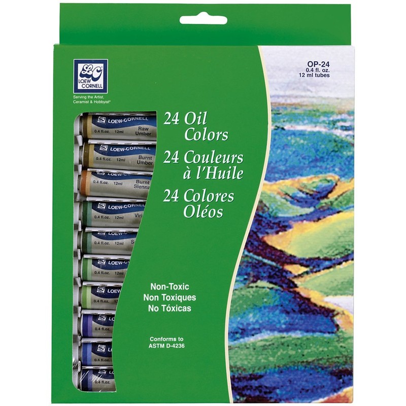 Loew-Cornell 12-Milliliter Oil Paint, 24/pkg, Assorted