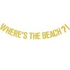 Gold Glitter Where's the Beach Banner, Summer Hawaiian Vacation Holiday