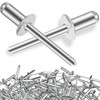 100PCS 1/4" x 1" Large Aluminum Rivets - Silver Stainless
