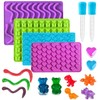 Gummy Candy Molds - Silicone Mini Gummy Bear/Hearts/Dinosaur/Gummy Worm Mold