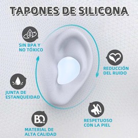 36 Granos Tapones para Dormir, Tapones Oídos de Silicona Nivel de Bloqueo de Sonido 36 dB, Reducción Eficaz Ruido, Tapones Moldeables Caja, Adecuada para Dormir,Estudiar, Viajar