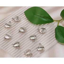 Shapenty Dream Charms Alloy Metal Inspiration Message Pendants Charms Bulk for Keychain Earrings Bracelets Necklace Jewelry Making Accessories DIY Craft Gift Decoration, 80PCS