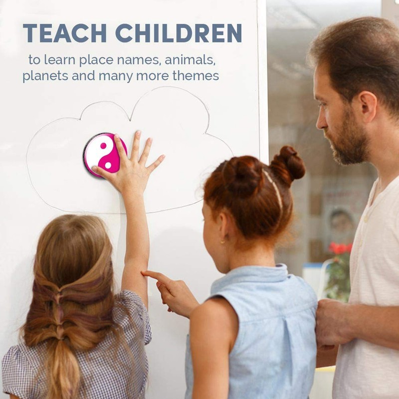 Round MDF Magnets - Pink Yin Yang Yoga Meditation 5237