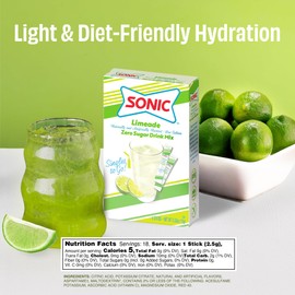 SINGLES TO GO! Sonic Limeade Singles to Go Drink Mix, Includes 3 Boxes with 3 Packets in Each Box - 18 Total Packets