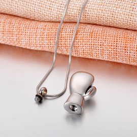 COCO Park Cremation Jewelry for Ashes Boxing Glove Snake Chain Necklace Stainless Steel Memorial Keepsake Urn Pendant