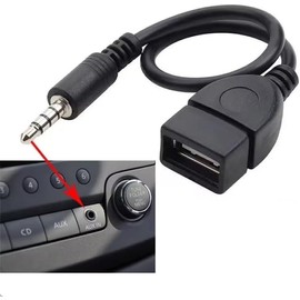 Black USB to AUX Adapter Cable,3.5mm Male AUX Plug to USB 2.0 Female Converter Adapter Cable Cord for Car Aux Port Length Black OTG Adapter Accessories Audio and Video Accessories(20cm/8-inch)