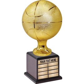 Crown Awards 20.5" Regulation Size Perpetual Champion Basketball Trophy, Actual Size Annual Basketball Sculpture Award with Your Personalization Prime