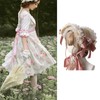 Tea Party Sun Hat Straw Plaited Lace Ribbon Tie Flowers