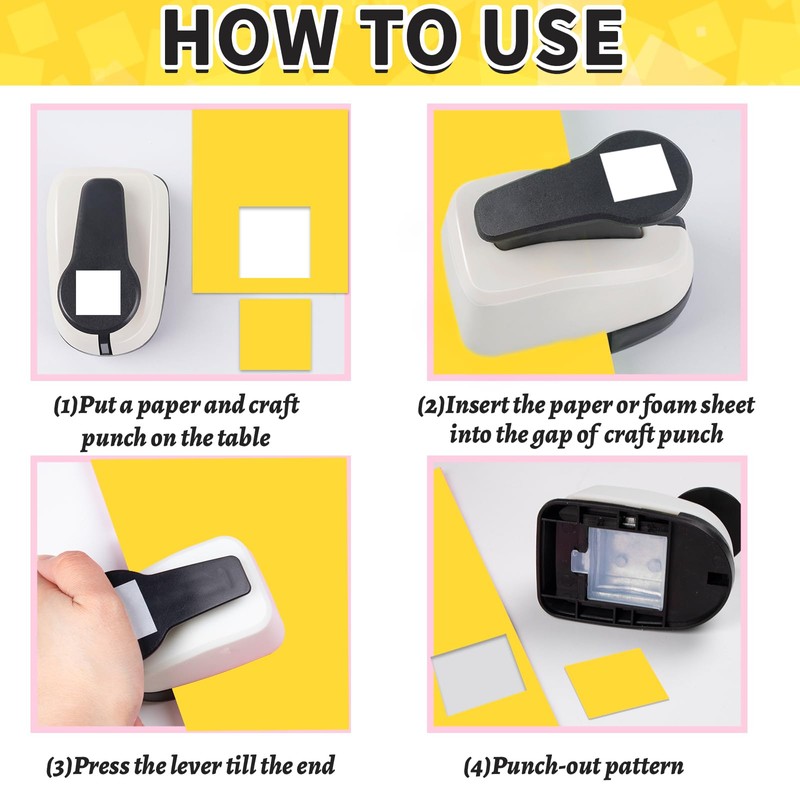 Square Hole Puncher Square Paper Punch Shape Punches for Paper