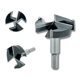 CORTOOL 4 Inch Forstner Drill Bit, Triple-Flute Carbide Tipped Forstner Bit for Hard Wood, Soft Wood, Veneered Plywood, Plastic, Drilling Hole Saw Woodworking Hinge Cutter Tool