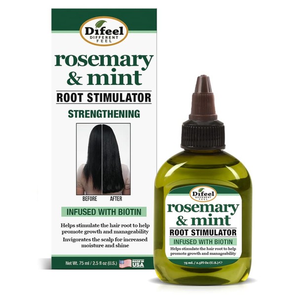 Difeel Rosemary and Mint Root Stimulator with Biotin 2.5 oz. - Hair Growth Scalp Treatment, Rosemary Mint Oil for Hair Growth