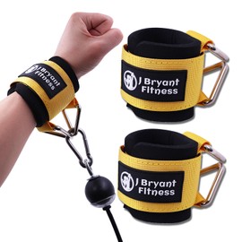 J Bryant Neoprene Padded Wrist Straps with Adjustable Triangular Hook&Loop and Secure Cuff Design for Cable Machines Workouts Strength Training