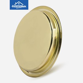 HOMOTEK 2 Pack Closet Door Finger Pull 2-1/8”, Easy Snap in Installation,Brushed Brass Finish, Fits a 5/16”Depth x 2-1/8" Diameter Opening Hole
