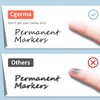 Cgerma Ultra Fine Point Permanent Markers Black, 18 Pack Ultra