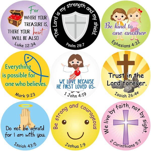 Bible Verse Stickers Christian Scripture Quotes for Church VBS 200PCS Per Roll