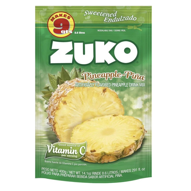 Zuko Pineapple Pina Flavored Drink Mix 14.1 Oz. 6 pck