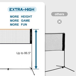 Jaulbony Pickleball Net Volleyball Net Outdoor Height Adjustable 10ft x 7ft Tall Badminton Net Backyard Game Tennis Portable for Junior Kid Soccer Pool Sports High School