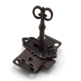 SDTC Tech Retro Desk Drawer Lock Vintage Style Square Spring Latch Lock with Key for Office Desk/Jewelry Box/Cabinet/Cupboard (Red Bronze)