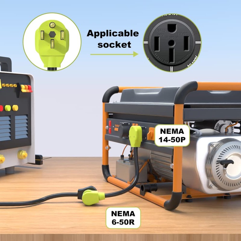 AOWEITOUR Welder Plug Adapter,NEMA 14-50P to NEMA 6-50R,4 Prong to