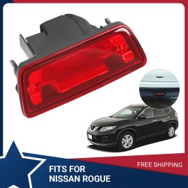 Unbranded For 2014-18 Nissan Rogue Rear Bumper Reflector Tail Brake Halogen Lamp Red Lens