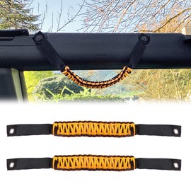 BESTAOO Roll Bar Grab Handles Paracord Grip Handle for Ford Bronco Accessories 2021 2022 2023 2024 2025, 2 Pack (Yellow)