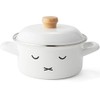 Fuji Horo Miffy Face IH Compatible Casserole Two-Handle Pot, White,