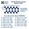 Set of 2 Reflective Checkered Stripes Decals, Racing Flag Motorcycle