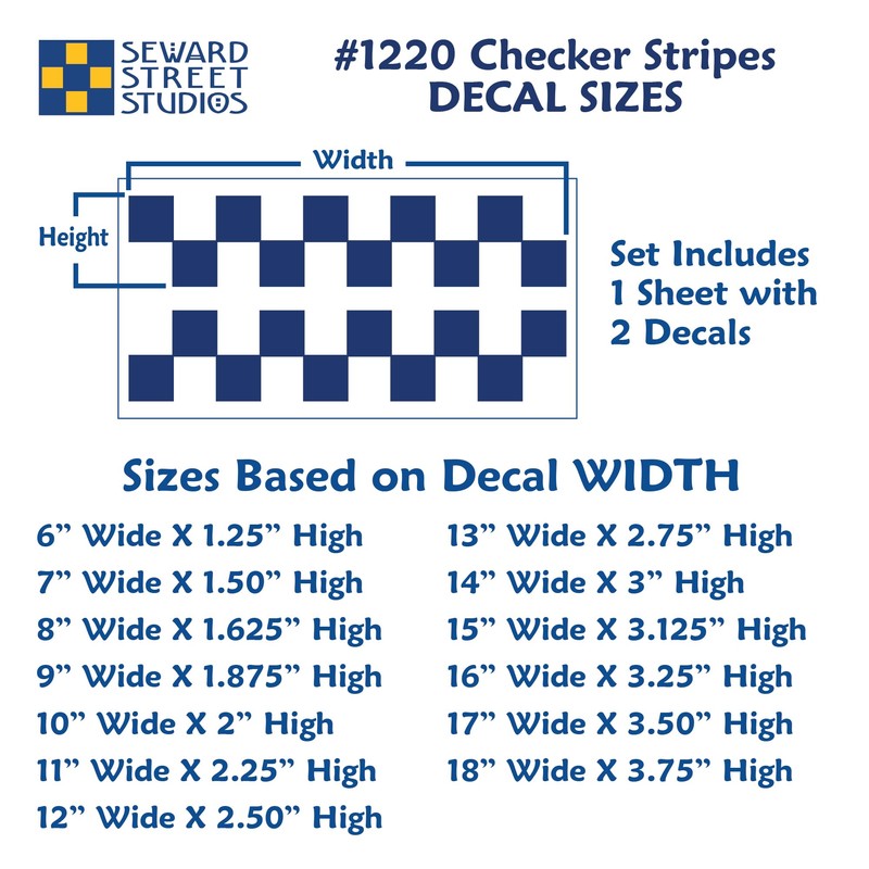 Set of 2 Reflective Checkered Stripes Decals, Racing Flag Motorcycle