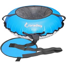 Bradley Snow Tubes: 42-Inch Heavy Duty Inflatable Sledding Tubes with or Without Padded Saucer Sled - Elevate Your Snow Fun! Best Sledding Adventure Tubes Blue (Deluxe Edition)