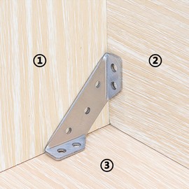 Stainless Steel Corner Brace Angle Bracket Shelf Support Corner Joint Fastener with Screws 10PCS