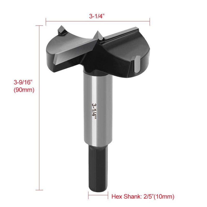 ASNOMY 3-1/4 Inch Forstner Drill Bit, Carbide Tipped Forstner Bit