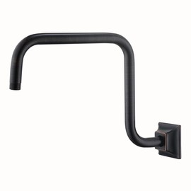 SEABEFORE 13" Gooseneck (S-Shape) Shower Arm Oil Rubbed Bronze Shower Head Extension with Unique Flange, Standard 1/2" Connection.SE91058-13-ORB