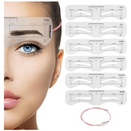 Eyebrow Stencils Kit 34 Pieces Eyebrow Shaping Tool Eyebrow Grooming Kit, Includes 2 Sheets Christmas Self Adhesive Face Gems