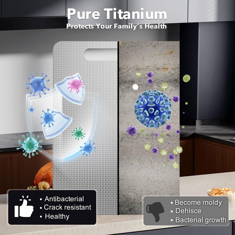 Laokiiy Titanium Cutting Board -100% Pure Titanium Cutting Boards For
