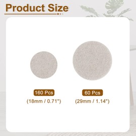 uxcell Non Slip Furniture Pads, 220Pcs Round Furniture Grippers Self Adhesive Furniture Feet Anti Scratch Chair Leg Felt Pads for Protecting Hardwood Floor, Beige