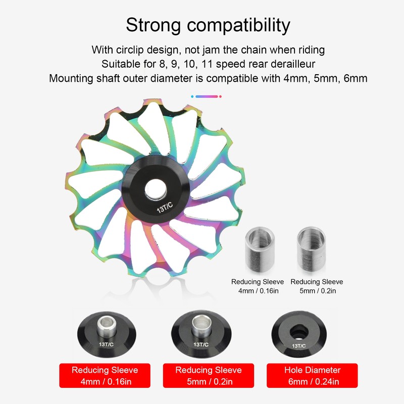 WAKE Bike Rear Derailleur Wheel Aluminum Alloy Ceramic Bearing Guide