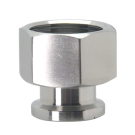 QiiMii SS304 Tri Clamp Female Adapter Mini Tri Clamp 1/2"(TC 25.2mm) X BSPT 3/4" Female Thread Hexagonal Sanitary Pipe Fitting