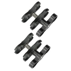 Sea Frogs Aluminum Alloy Clamp, Ball Joint Bracket Arm, Two Section Holder Diving Essential Accessory Light Combination Fixed Clamp, Diving Accessory Light Holder (CP-6 2PCS)